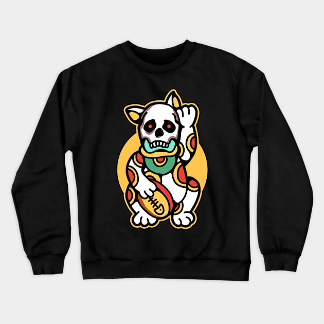 skull neko Crewneck Sweatshirt by donipacoceng